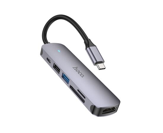  Переходник Hoco HB28 Type-C multi-function converter(HDTV+USB3.0+USB2.0+SD+TF+PD) 